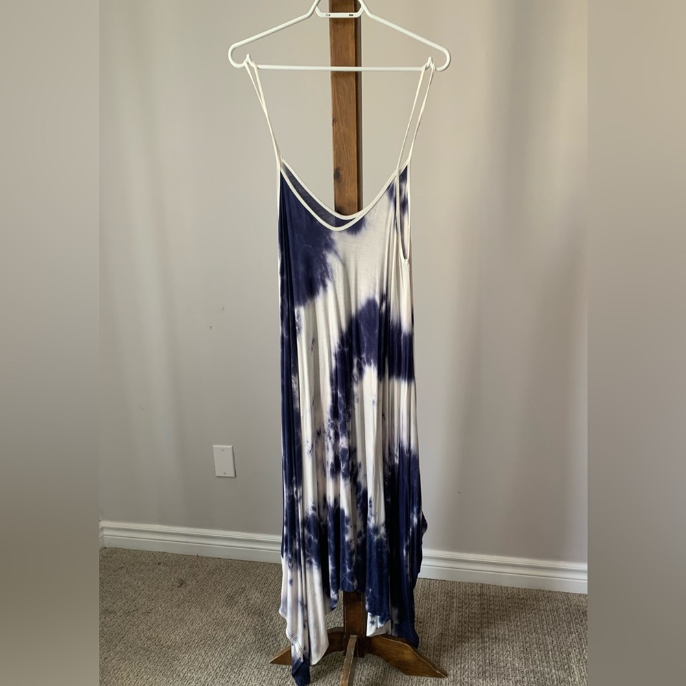 CANARI | Blue and White Tie Dye Harem Romper | Size M |